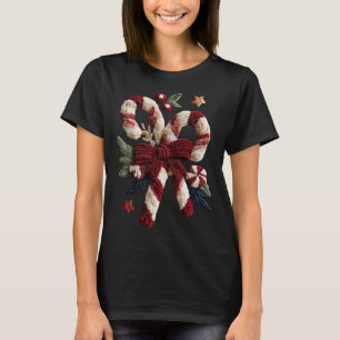 Feiertags-Spaß - Zuckerstangen Faux-Garn T-Shirt