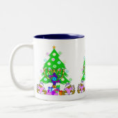 Feiertags-Spaß zwischen Glaubensrichtungen Zweifarbige Tasse (Links)