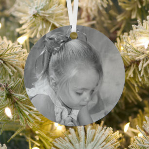 Feiertags-Stechpalme-Monogramm-Foto Personalisiert Ornament Aus Metall