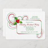 Feiertags-Stechpalmen-Einladung Einladung (Vorne/Hinten)