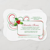 Feiertags-Stechpalmen-Einladung Einladung (Vorne/Hinten)