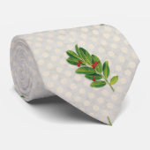 Feiertags-Stechpalmen-Muster Krawatte (Gerollt)