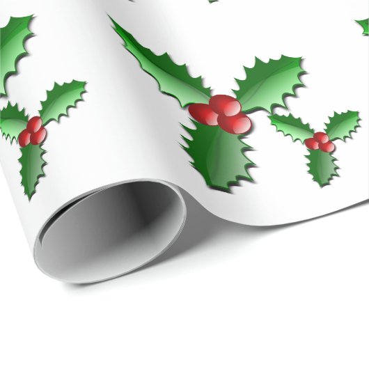 Feiertags-Stechpalmen-Packpapier Geschenkpapier (Rolleneckpunkt)