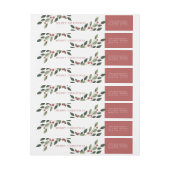 Feiertags-Stechpalmen-Rücksendeadresse-Aufkleber (Bogen)