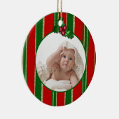 Feiertags-Streifen Keramik Ornament (Rechts)