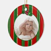 Feiertags-Streifen Keramik Ornament (Links)