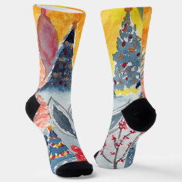Feiertags-Strümpfe mit Kritzeleien von Jill Socken