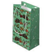 Feiertags-Süßigkeiten - Minze (Farbe) Kleine Geschenktüte (Rückseite Schrägansicht)