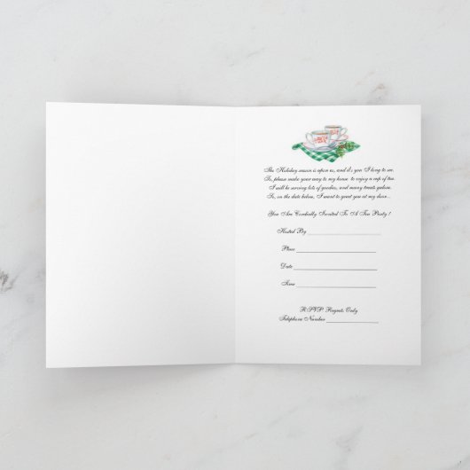 Feiertags-Tee-Party Einladung (Innenseite)