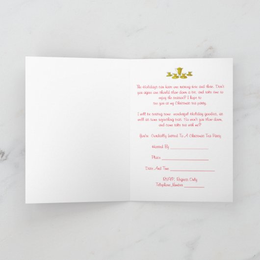 Feiertags-Tee-Party Einladung (Innenseite)