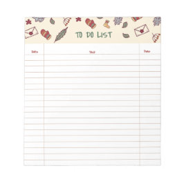 Feiertags-To-Do-Liste Notizblock