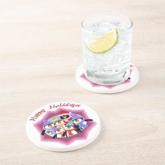 Feiertags-UntersetzerPenguins Getränkeuntersetzer (Seite)