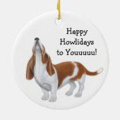 Feiertags-Verzierung HeulensBasset Hound Keramikornament (Hinten)