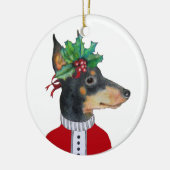 Feiertags-Verzierung Manchesters Terrier Keramikornament (Links)