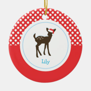 Feiertags-Verzierungen der Weihnachtsrotwild- Keramikornament