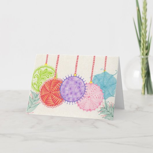 Feiertags-Verzierungen Feiertagskarte (Vorderseite)