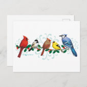 Feiertags-Vögel Feiertagspostkarte (Vorne/Hinten)