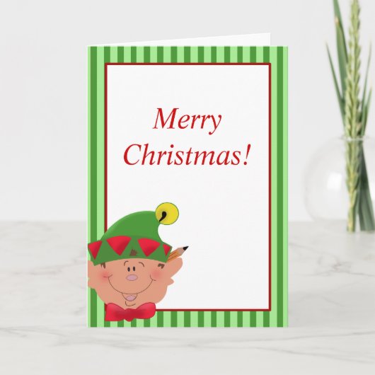 Feiertags-Weihnachten-ELF Sankt Helfer Karte (Vorderseite)