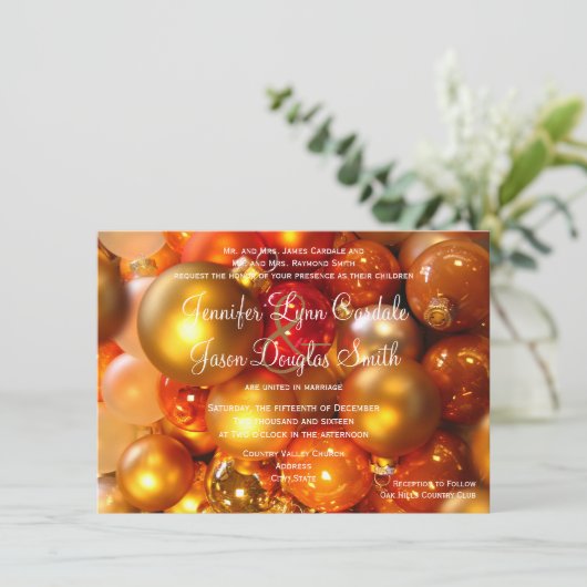 Feiertags-Weihnachten verziert Einladung (Stehend Vorderseite)