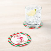 Feiertags-Weihnachtenlustige fischenFishmas Runder Pappuntersetzer (Vor Ort)