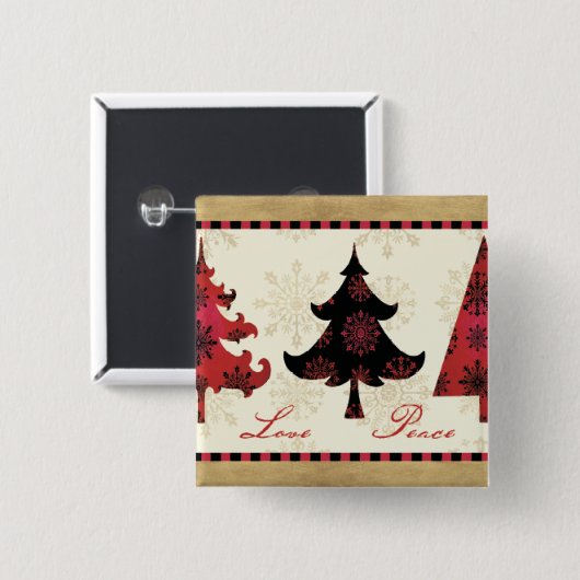 Feiertags-Weihnachtsbäume Button (Vorne & Hinten)