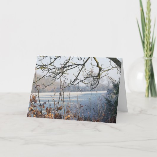 Feiertags-Weihnachtskarte - eisige Winter-Szene Feiertagskarte (Vorderseite)