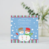 Feiertags-WeihnachtsParty Einladung SNOWMEN (Stehend Vorderseite)