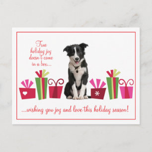 Feiertags-Welpe mit Geschenk-Postkarte Feiertagspostkarte