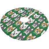 Feiertags-Welpen Grün Polyester Weihnachtsbaumdecke (Schrägansicht)