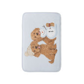 Feiertags-Winter-Goldendoodle-Hund-Schneemann Badematte (Vorderseite Vertikal)