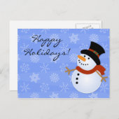 Feiertags-Winter-Schneemann-Weihnachtspostkarten Feiertagspostkarte (Vorne/Hinten)