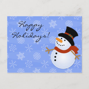 Feiertags-Winter-Schneemann-Weihnachtspostkarten Feiertagspostkarte