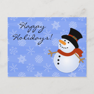 Feiertags-Winter-Schneemann-Weihnachtspostkarten Feiertagspostkarte