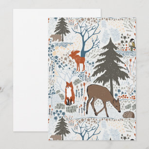 Feiertags-Winter-Wald-Tiere Feiertagskarte