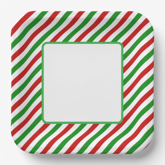 Feiertags-Zuckerstangen-Papierplatten Pappteller (Vorderseite)