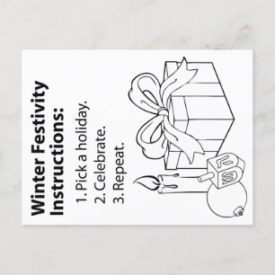Feiertagsanweisungen Feiertagspostkarte