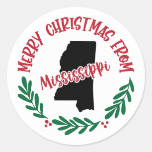 Feiertagsaufkleber aus Mississippi Runder Aufkleber