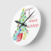 Feiertagsbaum Runde Wanduhr (Winkel)