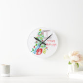 Feiertagsbaum Runde Wanduhr (Zuhause)
