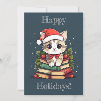 Feiertagsbuchkatze feiertagskarte
