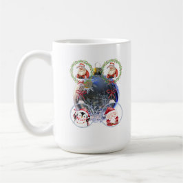 Feiertagsfiguren auf einem Schneeflocken-Ornament Kaffeetasse