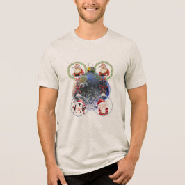 Feiertagsfiguren auf einem Schneeflocken-Ornament Tri-Blend Shirt
