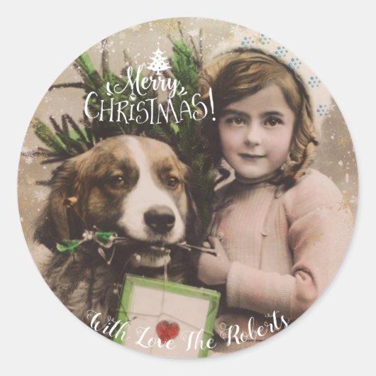 Feiertagsgeschenkumbauten der frohen Weihnachten Runder Aufkleber (Vorderseite)