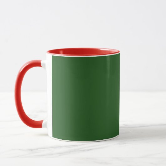 Feiertagsgrün mit roter Umrandung Tasse (Links)