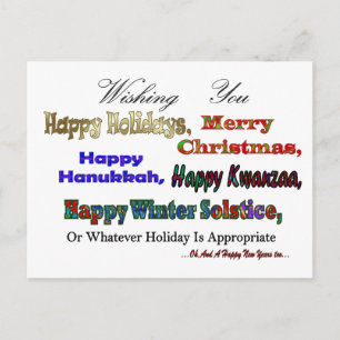 Feiertagsgrüße Feiertagspostkarte
