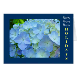 Feiertagsgrüße Karten Blaue Hortensien Blumen