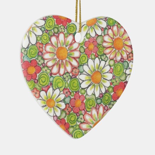 Feiertagsherz Verzierung Keramikornament (Rechts)