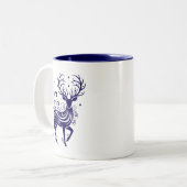 Feiertagshirsch Zweifarbige Tasse (Vorderseite Links)
