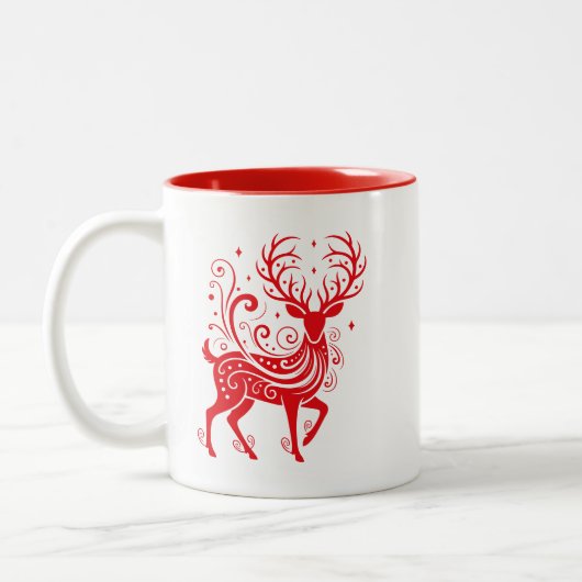 Feiertagshirsch Zweifarbige Tasse (Links)
