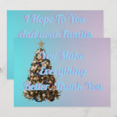 Feiertagskarte blau und rosa  (Vorne/Hinten)